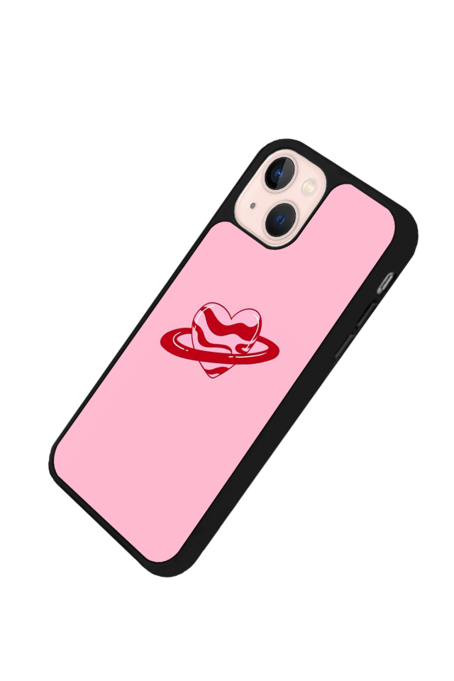 iPhone 13 Mini Uyumlu Kalp Love Tasarımlı Glossy Premium Kılıf