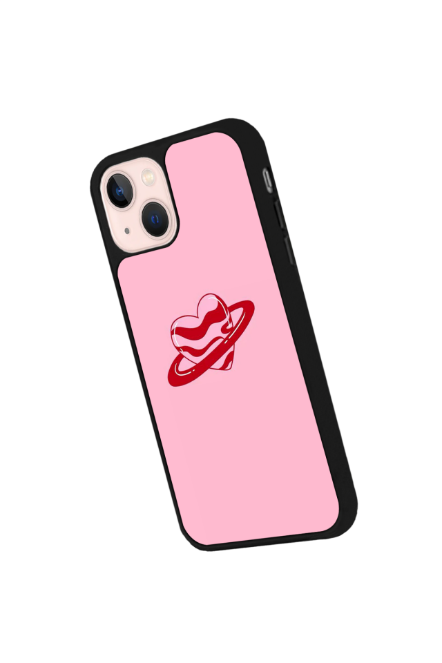 iPhone 13 Mini Uyumlu Kalp Love Tasarımlı Glossy Premium Kılıf