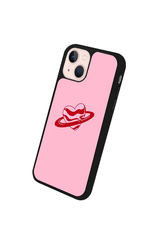 iPhone 13 Mini Uyumlu Kalp Love Tasarımlı Glossy Premium Kılıf