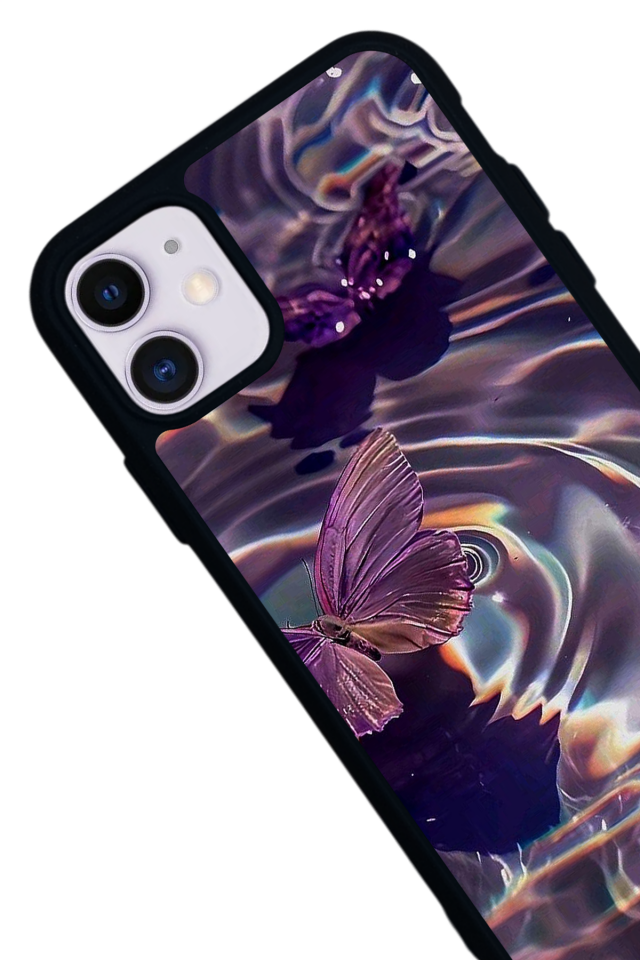 iPhone 11 Uyumlu Kelebek Tasarımlı Glossy Premium Kılıf
