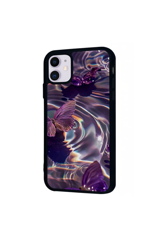 iPhone 11 Uyumlu Kelebek Tasarımlı Glossy Premium Kılıf