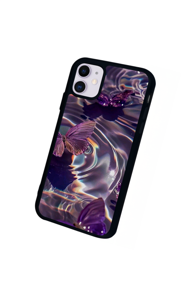 iPhone 11 Uyumlu Kelebek Tasarımlı Glossy Premium Kılıf
