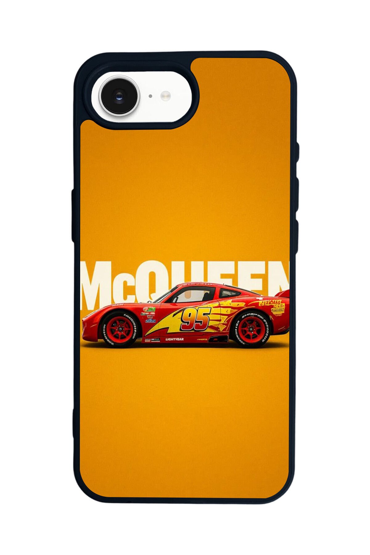iPhone 16E Uyumlu Şimsek McQueen Tasarımlı Glossy Premium Kılıf