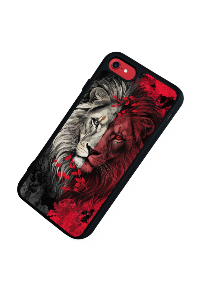 iPhone SE Uyumlu Aslan Tasarımlı Glossy Premium Kılıf