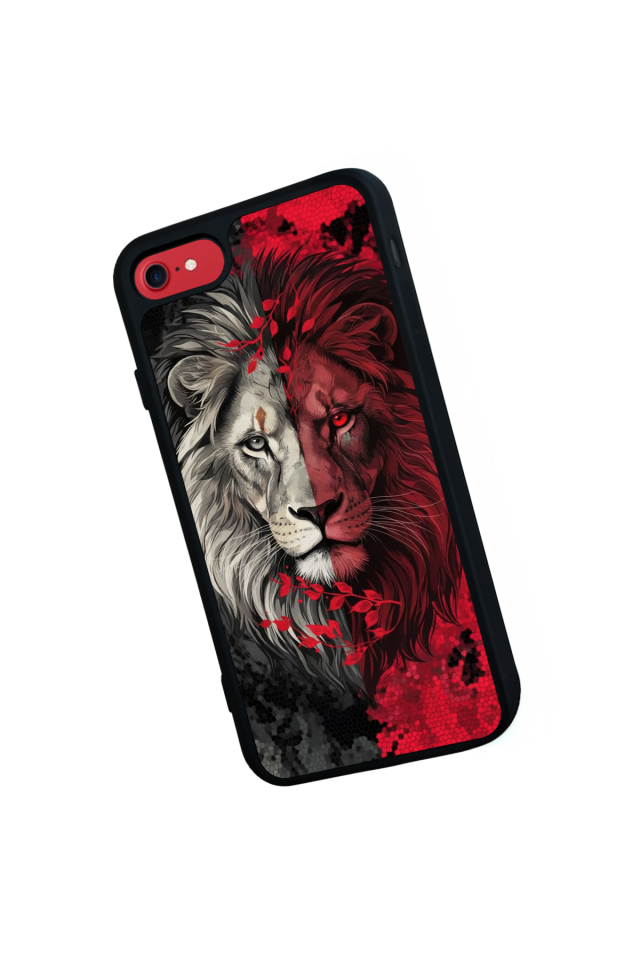 iPhone SE Uyumlu Aslan Tasarımlı Glossy Premium Kılıf