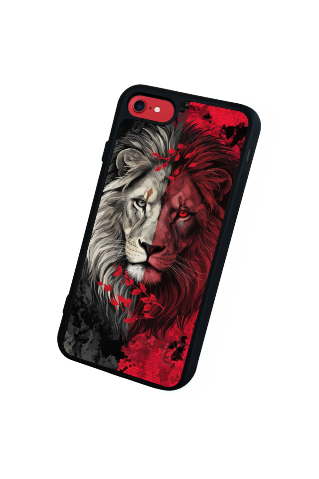 iPhone SE Uyumlu Aslan Tasarımlı Glossy Premium Kılıf