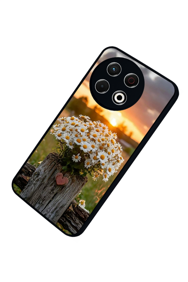 Tecno Spark 30 Pro Uyumlu Cicek Tasarımlı Glossy Premium Kılıf