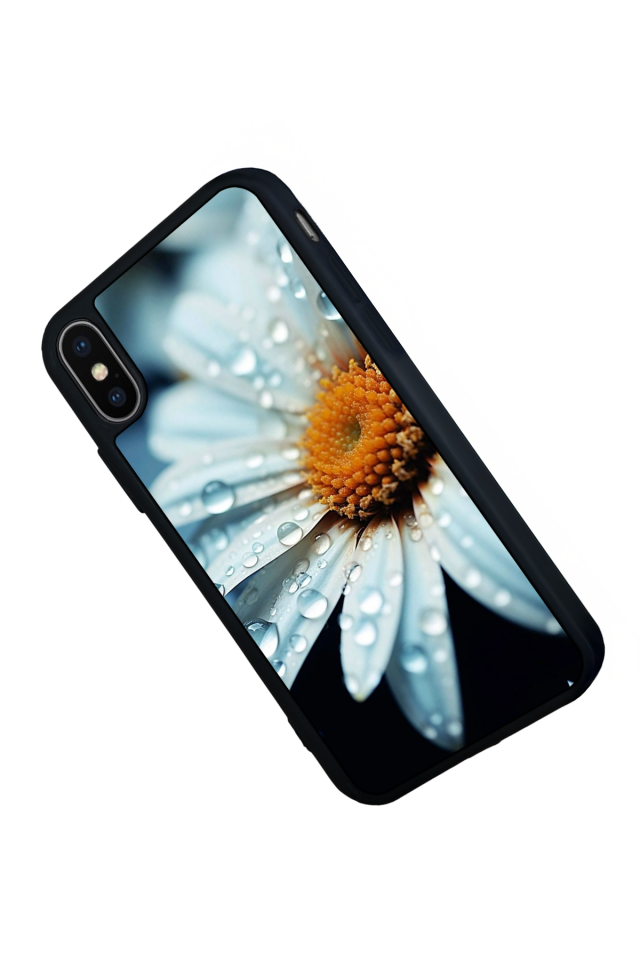iPhone X/ XS Uyumlu Cicek Tasarımlı Glossy Premium Kılıf