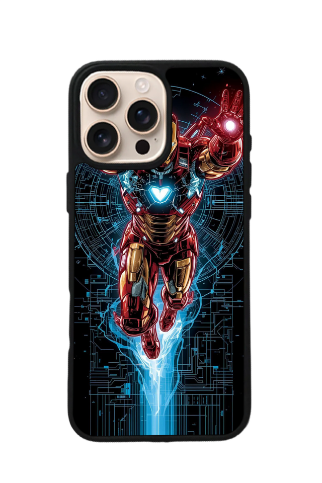iPhone 15 Pro Uyumlu Iron Man ( Demir Adam ) Tasarımlı Glossy Premium Kılıf