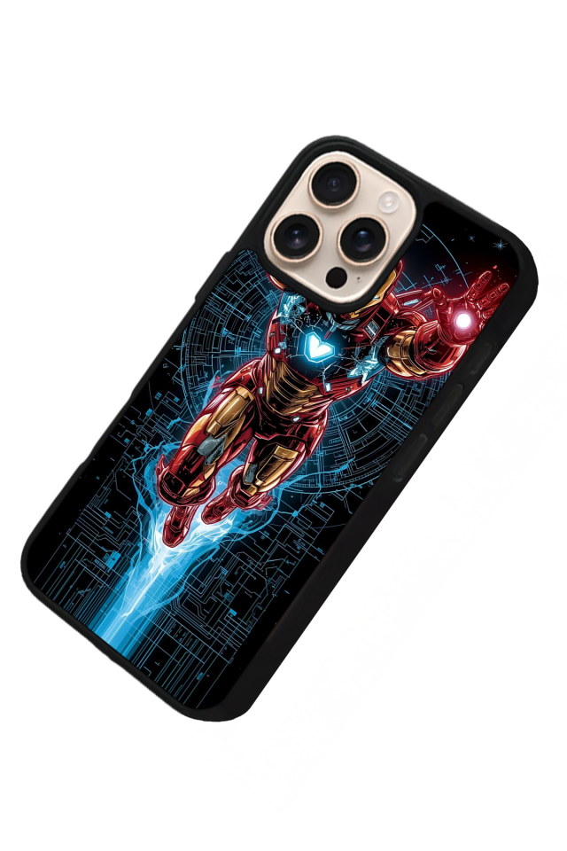 iPhone 15 Pro Uyumlu Iron Man ( Demir Adam ) Tasarımlı Glossy Premium Kılıf