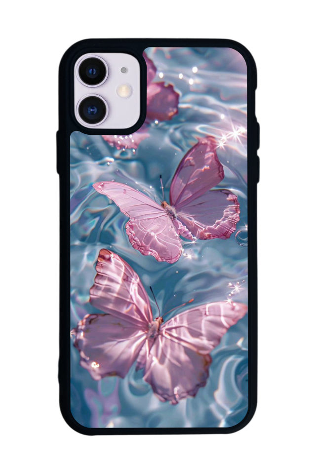 iPhone 11 Uyumlu Kelebek Tasarımlı Glossy Premium Kılıf