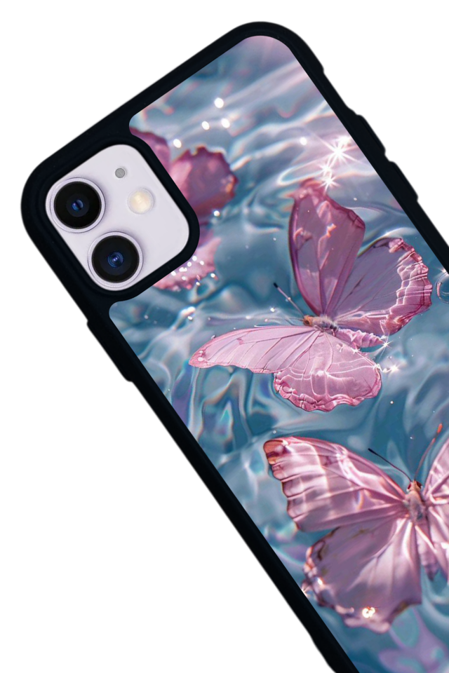iPhone 11 Uyumlu Kelebek Tasarımlı Glossy Premium Kılıf