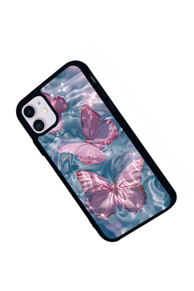 iPhone 11 Uyumlu Kelebek Tasarımlı Glossy Premium Kılıf