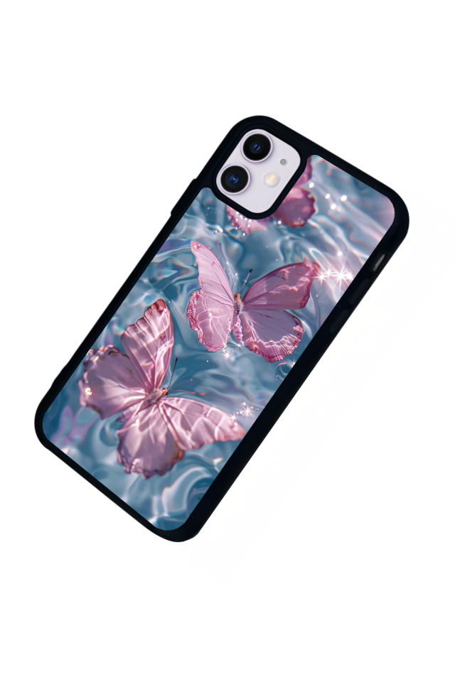 iPhone 11 Uyumlu Kelebek Tasarımlı Glossy Premium Kılıf