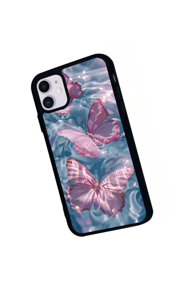 iPhone 11 Uyumlu Kelebek Tasarımlı Glossy Premium Kılıf