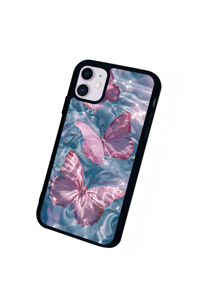 iPhone 11 Uyumlu Kelebek Tasarımlı Glossy Premium Kılıf