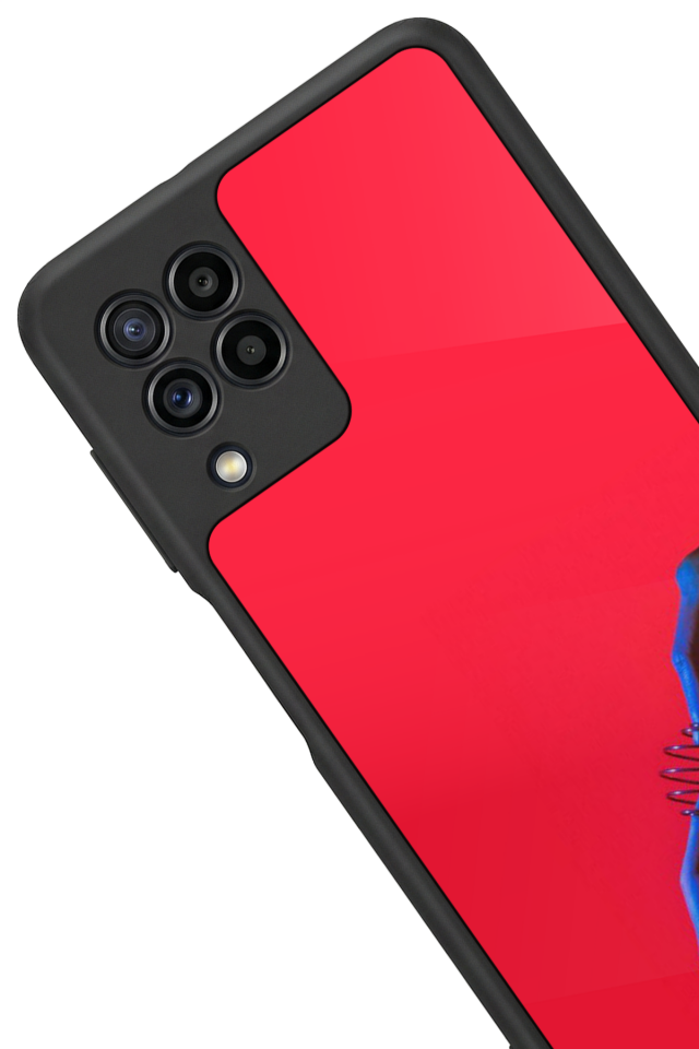 Samsung Galaxy M22 Uyumlu Kirmizi Tasarımlı Glossy Premium Kılıf