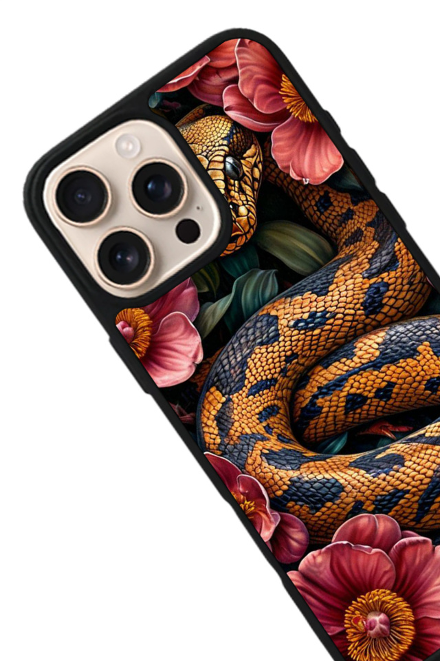 iPhone 15 Pro Uyumlu Yılan Tasarımlı Glossy Premium Kılıf