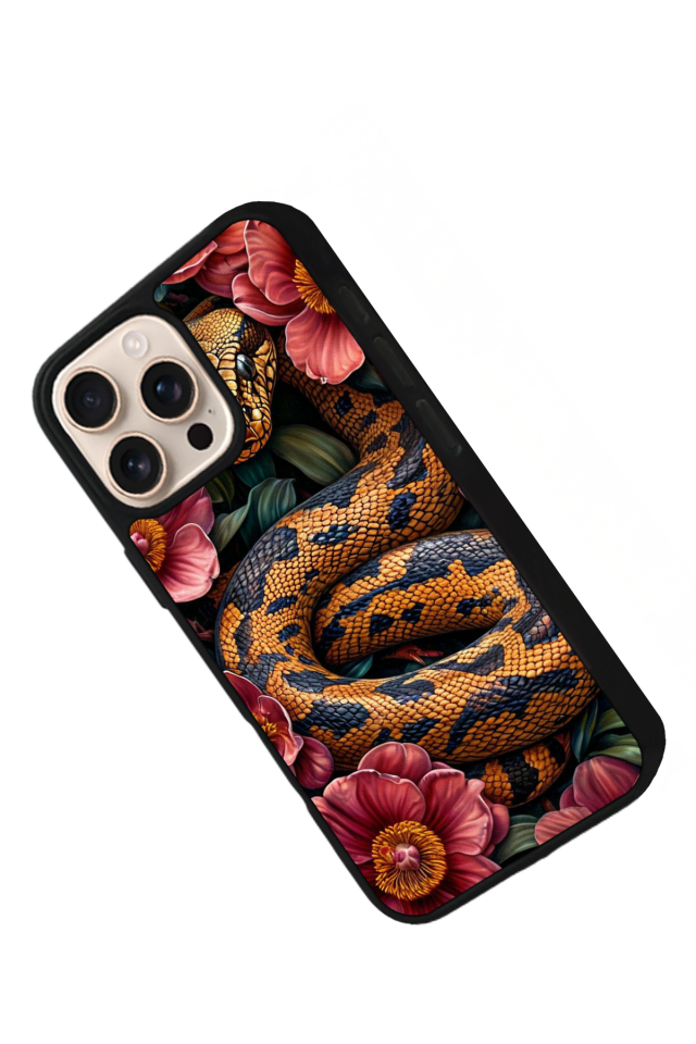 iPhone 15 Pro Uyumlu Yılan Tasarımlı Glossy Premium Kılıf