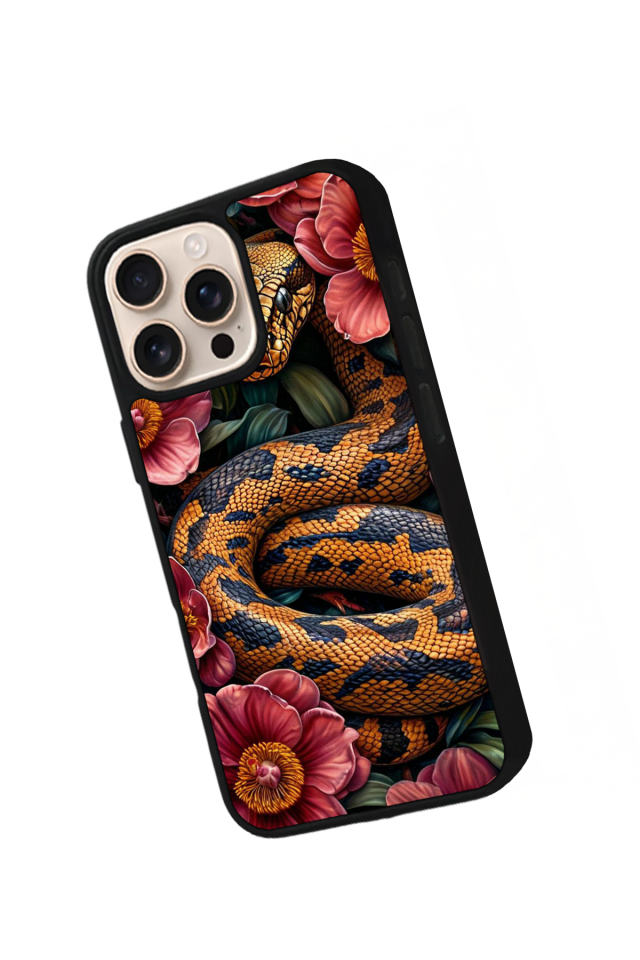 iPhone 15 Pro Uyumlu Yılan Tasarımlı Glossy Premium Kılıf
