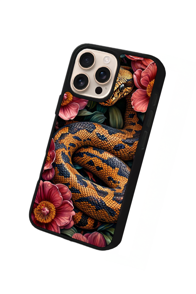 iPhone 15 Pro Uyumlu Yılan Tasarımlı Glossy Premium Kılıf