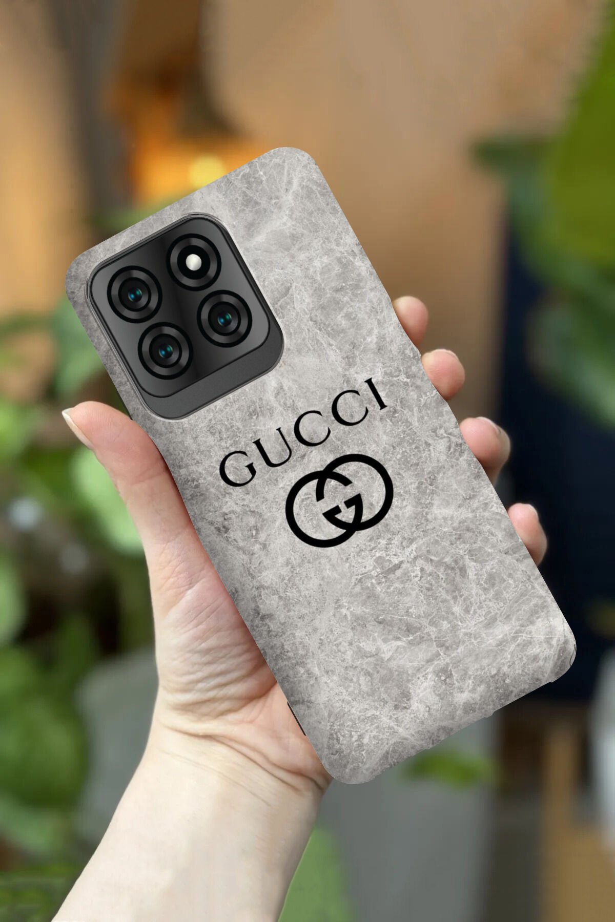 Reeder S71 Uyumlu Kamera Korumalı Gri Logo Desenli HD Baskılı Silikon Kılıf