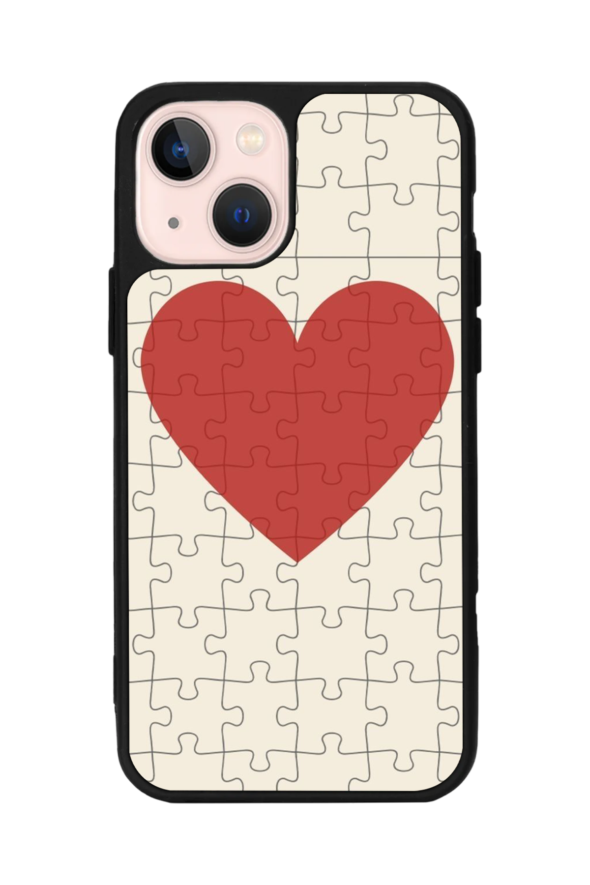 iPhone 13 Mini Uyumlu Kalp Love Tasarımlı Glossy Premium Kılıf