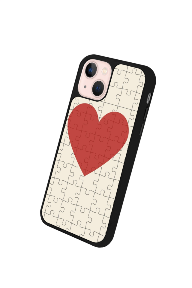 iPhone 13 Mini Uyumlu Kalp Love Tasarımlı Glossy Premium Kılıf