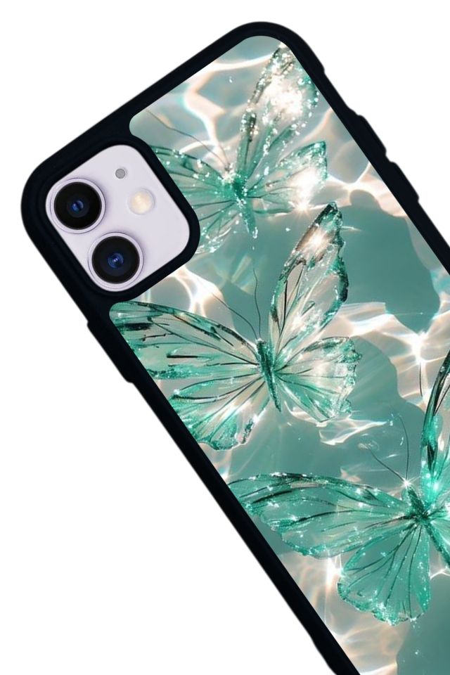 iPhone 11 Uyumlu Kelebek Tasarımlı Glossy Premium Kılıf