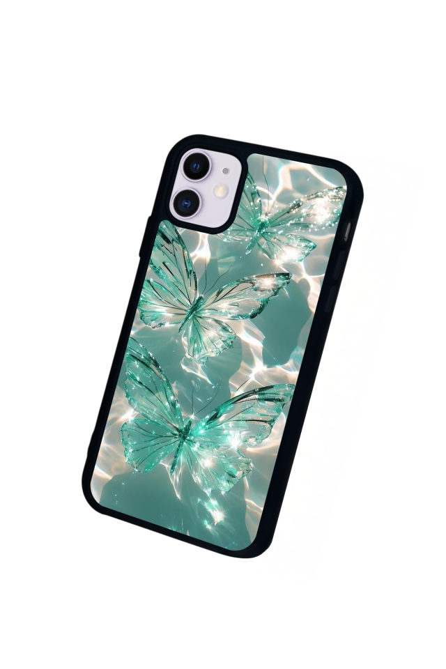 iPhone 11 Uyumlu Kelebek Tasarımlı Glossy Premium Kılıf