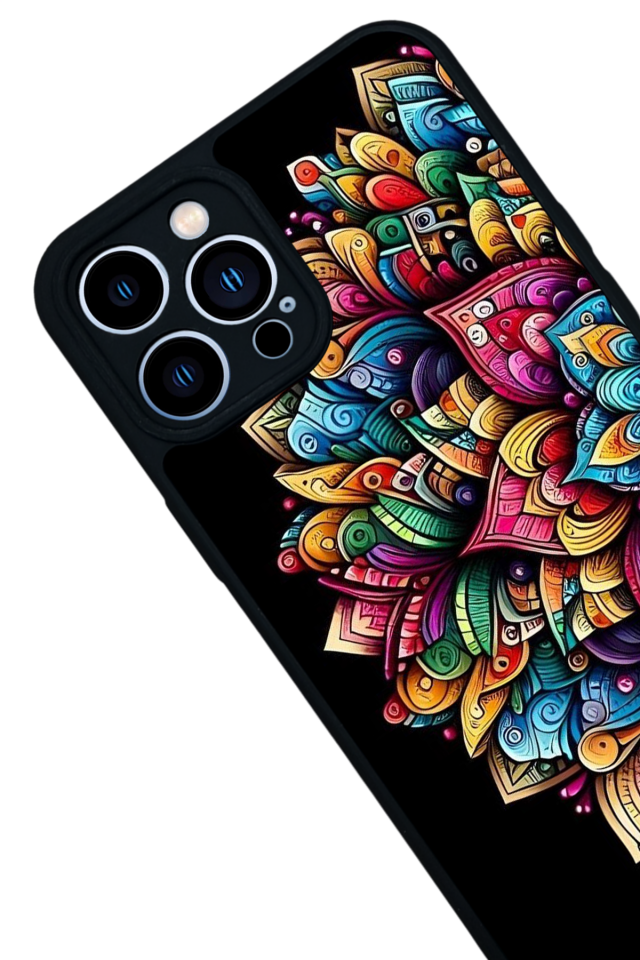 iPhone 12 Pro Max Uyumlu Mandala Tasarımlı Glossy Premium Kılıf
