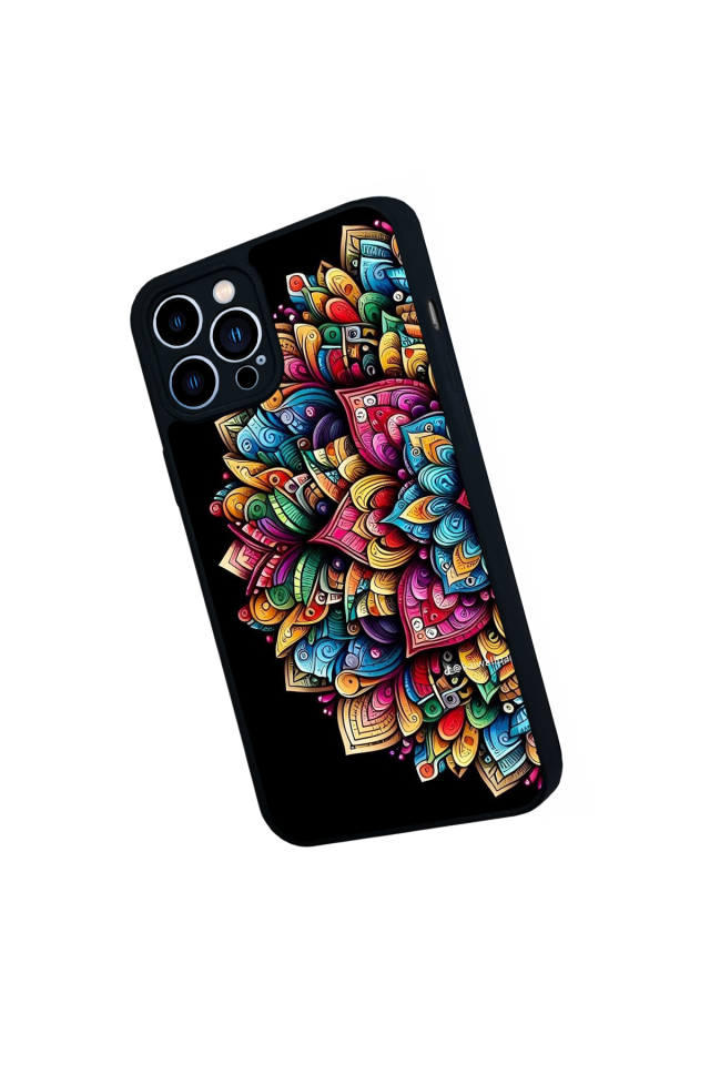 iPhone 12 Pro Max Uyumlu Mandala Tasarımlı Glossy Premium Kılıf