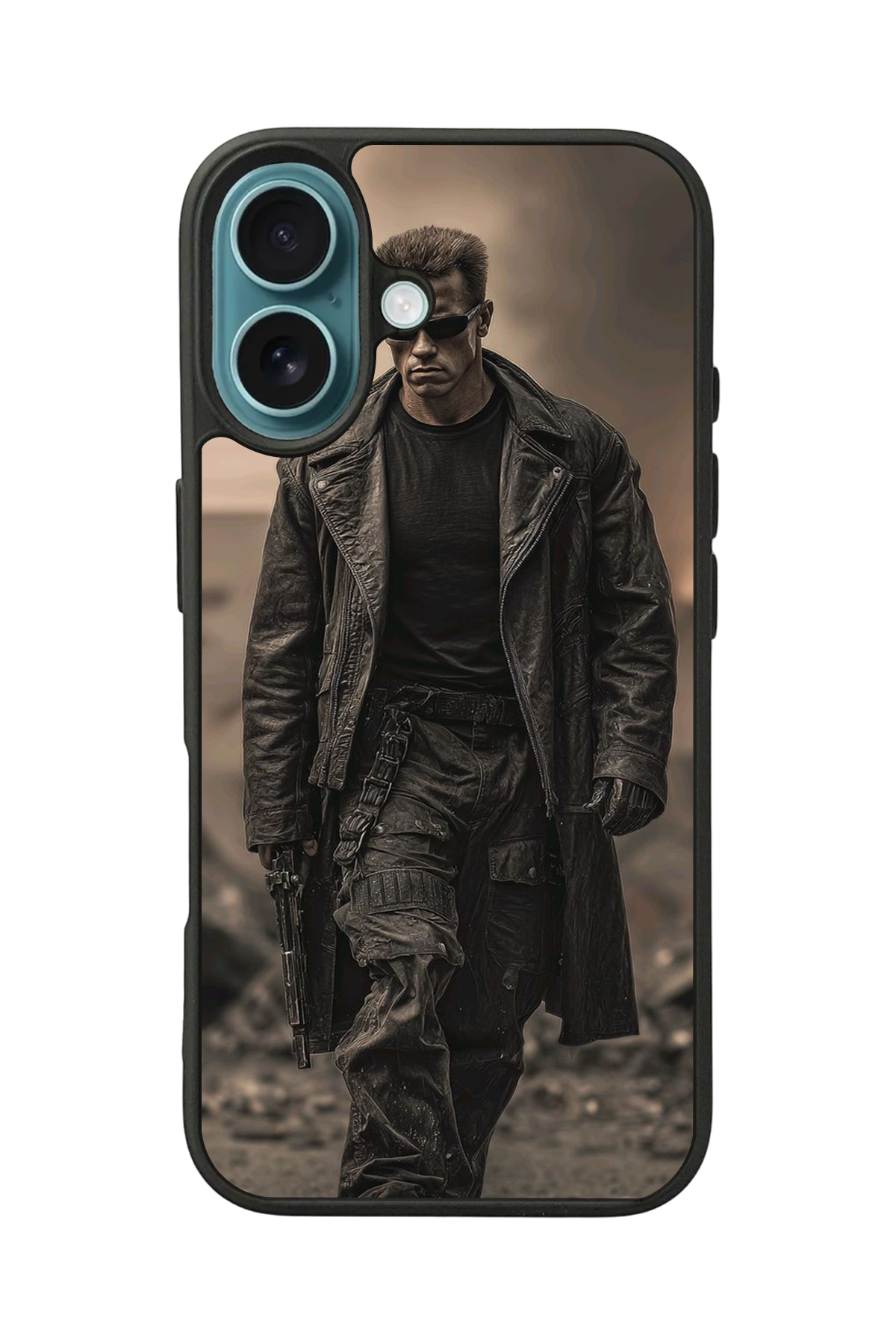 iPhone 16 Plus Uyumlu Terminator Tasarımlı Glossy Premium Kılıf