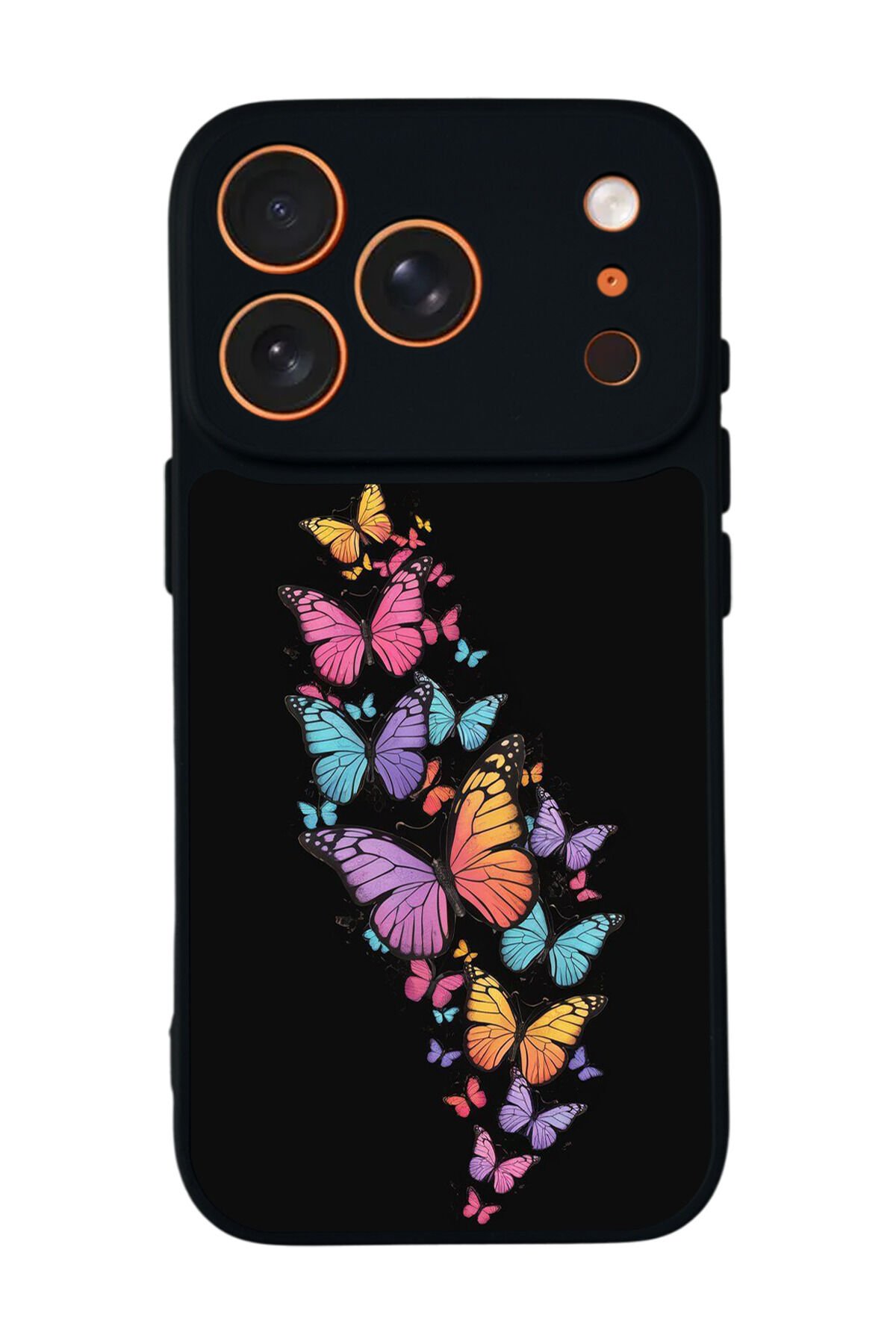 iPhone 17 Pro Uyumlu Kelebek Tasarımlı Glossy Premium Kılıf