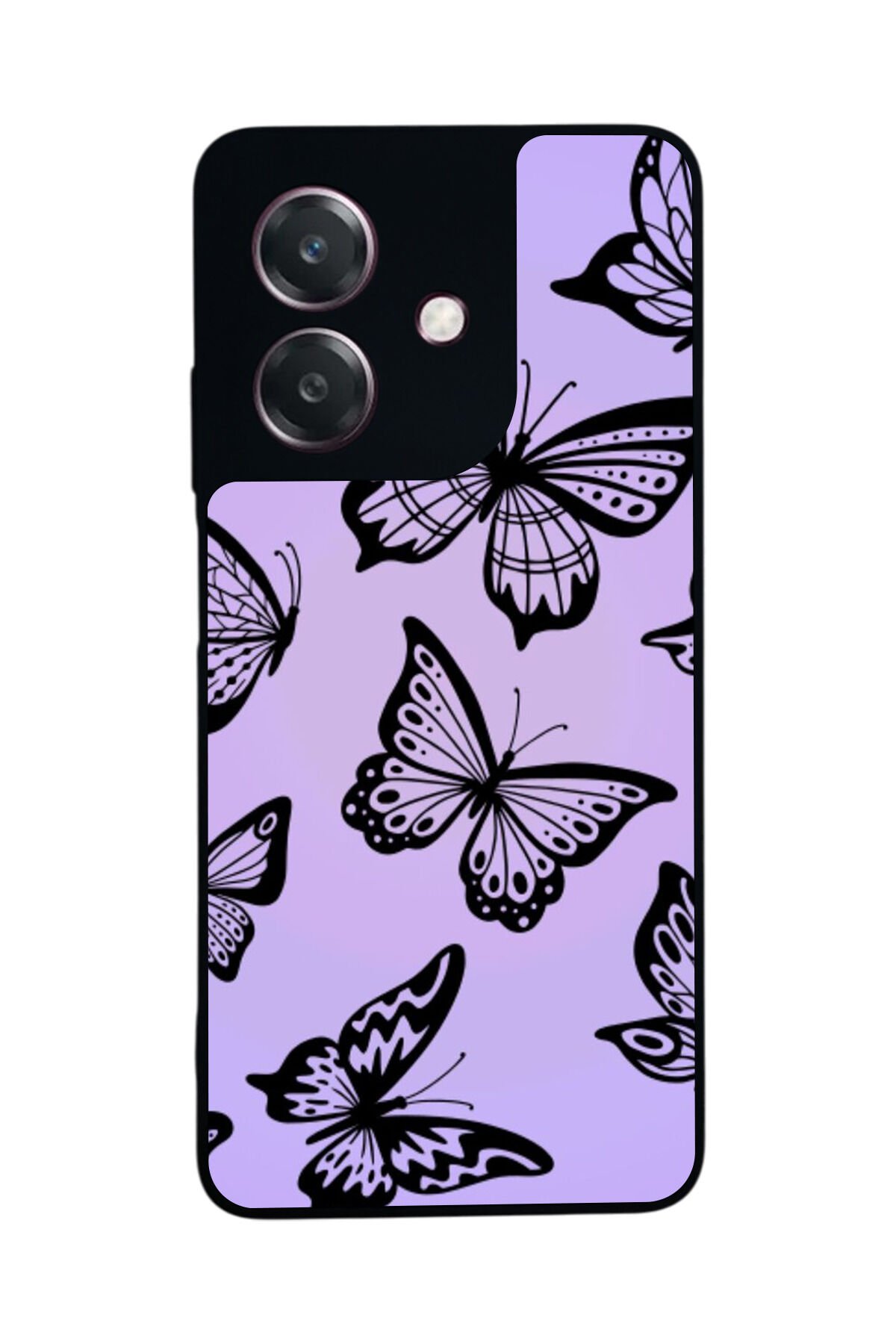 Oppo A3 5G Uyumlu Kelebek Tasarımlı Glossy Premium Kılıf