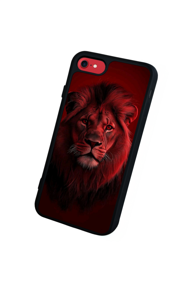 iPhone SE Uyumlu Aslan Tasarımlı Glossy Premium Kılıf