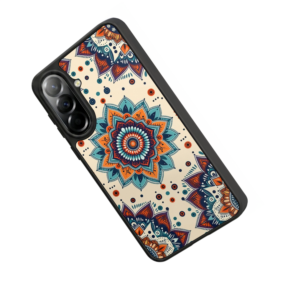 Samsung Galaxy A57 Uyumlu Mandaal Tasarımlı Glossy Premium Kılıf