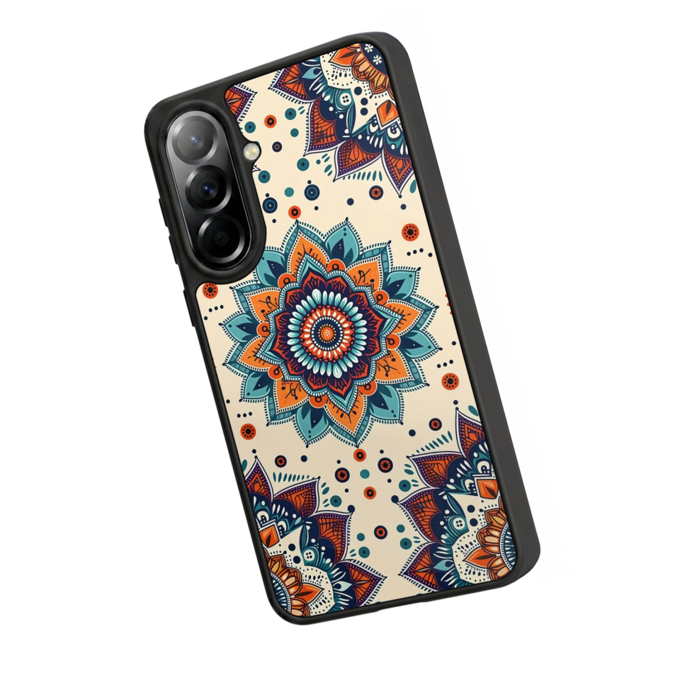 Samsung Galaxy A57 Uyumlu Mandaal Tasarımlı Glossy Premium Kılıf
