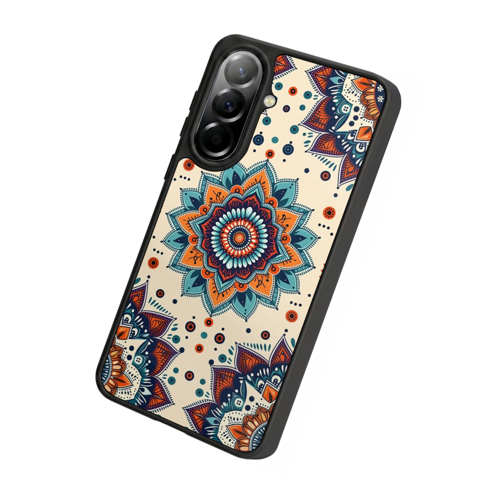 Samsung Galaxy A57 Uyumlu Mandaal Tasarımlı Glossy Premium Kılıf