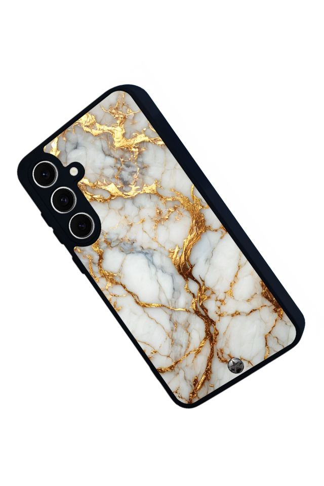 Samsung Galaxy S24 FE Uyumlu Mermer Marble Tasarımlı Glossy Premium Kılıf
