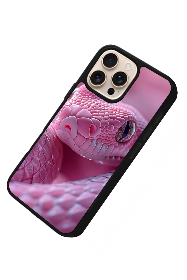 iPhone 15 Pro Uyumlu Yılan Tasarımlı Glossy Premium Kılıf