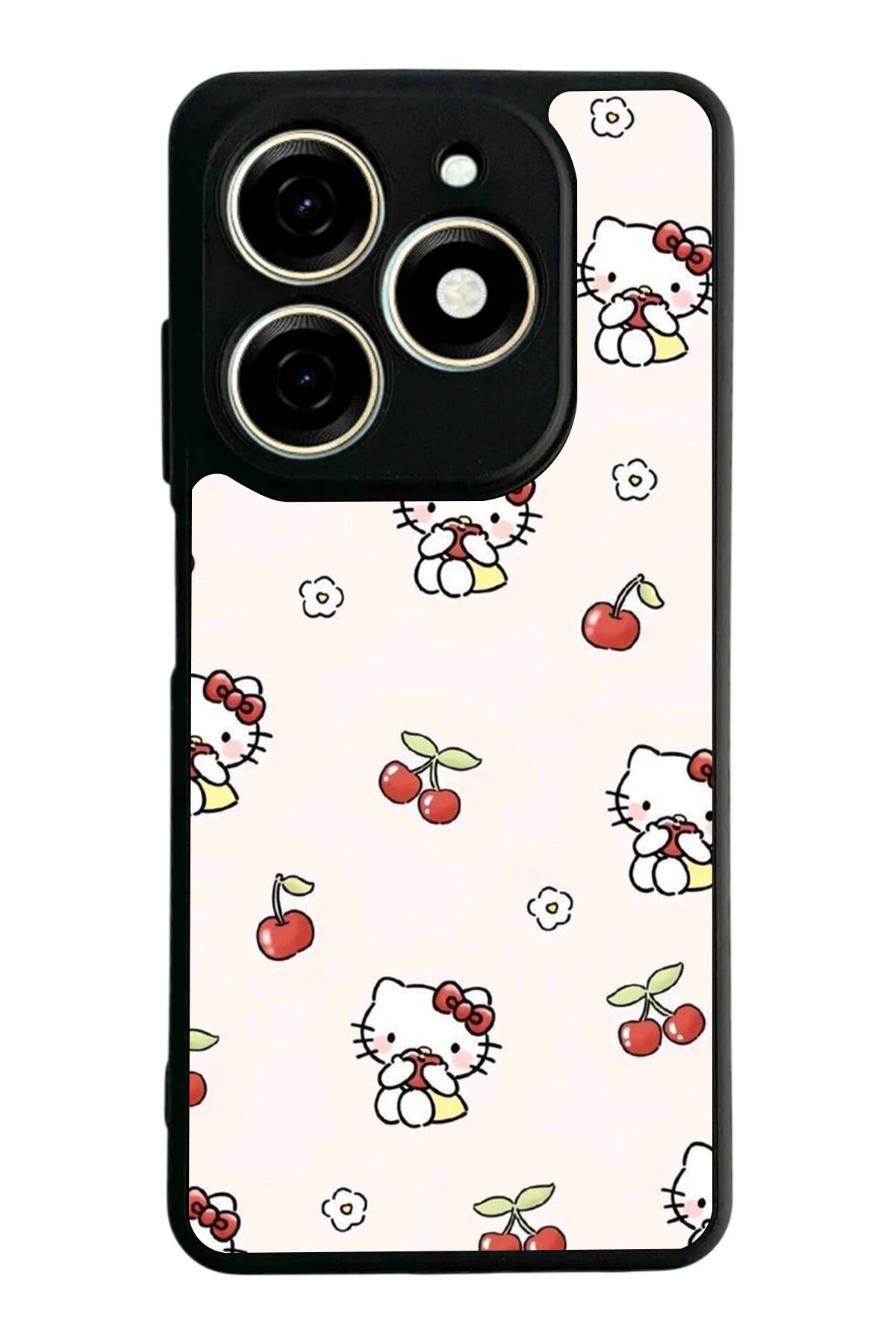 Tecno Spark 20/20C Uyumlu HelloKitty Tasarımlı Glossy Premium Kılıf