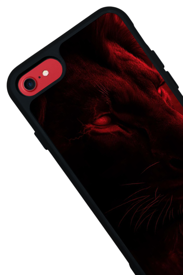 iPhone SE Uyumlu Aslan Tasarımlı Glossy Premium Kılıf