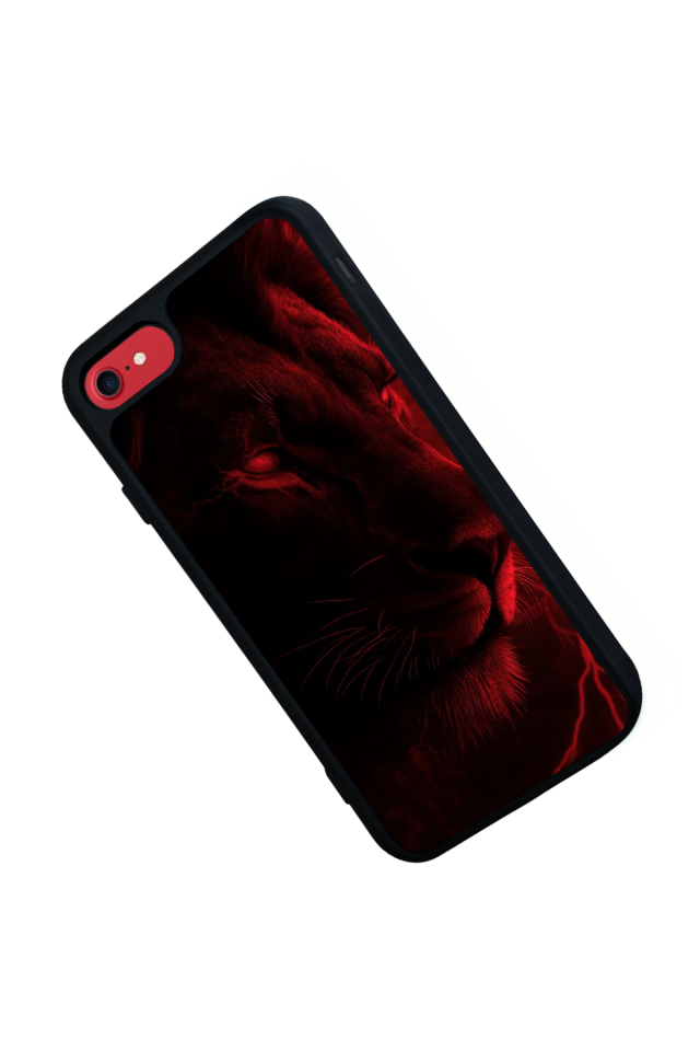 iPhone SE Uyumlu Aslan Tasarımlı Glossy Premium Kılıf