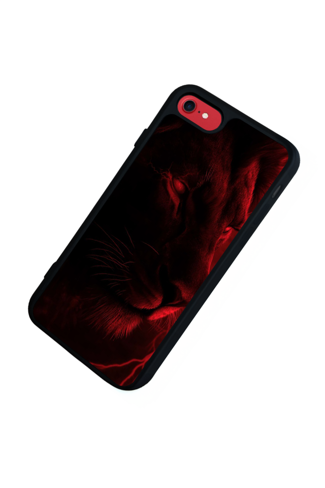 iPhone SE Uyumlu Aslan Tasarımlı Glossy Premium Kılıf