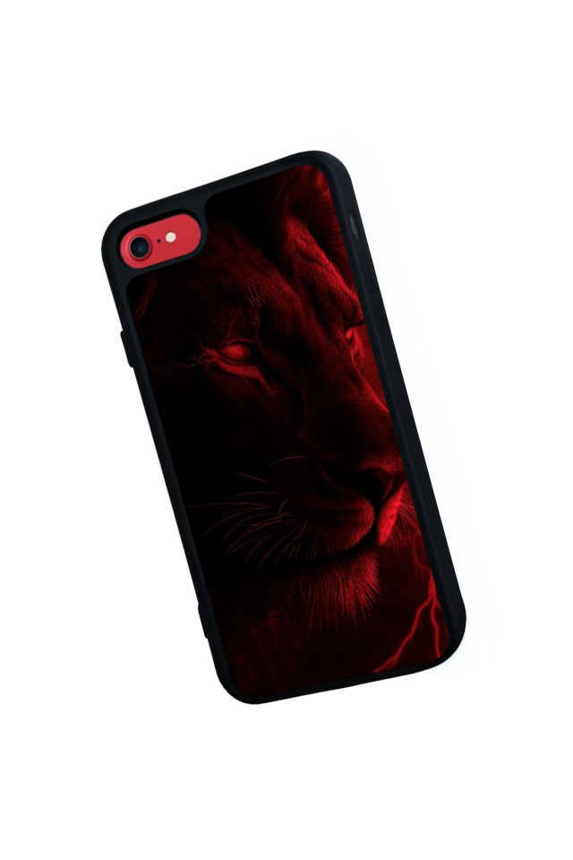 iPhone SE Uyumlu Aslan Tasarımlı Glossy Premium Kılıf