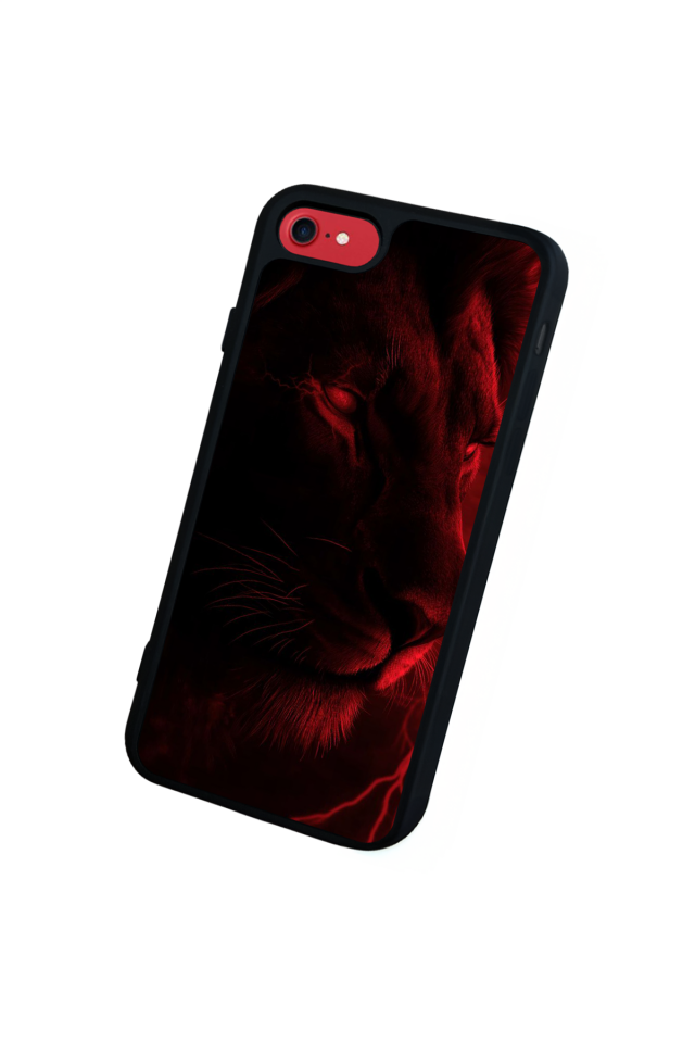 iPhone SE Uyumlu Aslan Tasarımlı Glossy Premium Kılıf