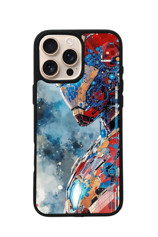iPhone 15 Pro Uyumlu Iron Man ( Demir Adam ) Tasarımlı Glossy Premium Kılıf
