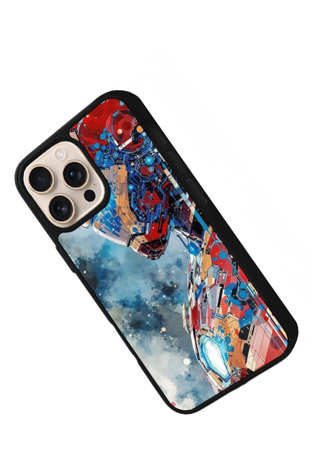 iPhone 15 Pro Uyumlu Iron Man ( Demir Adam ) Tasarımlı Glossy Premium Kılıf