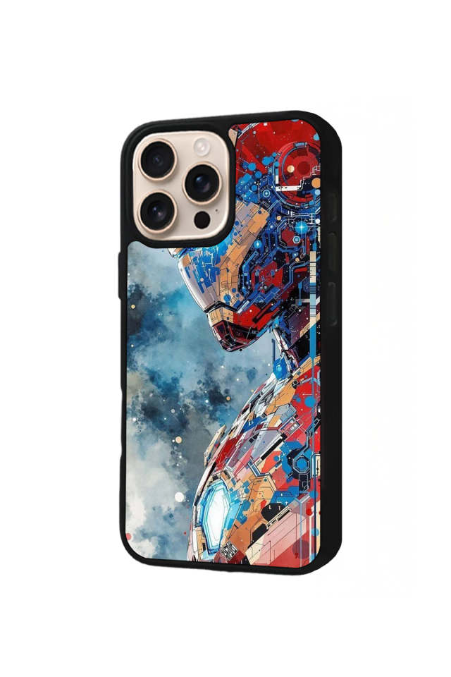 iPhone 15 Pro Uyumlu Iron Man ( Demir Adam ) Tasarımlı Glossy Premium Kılıf